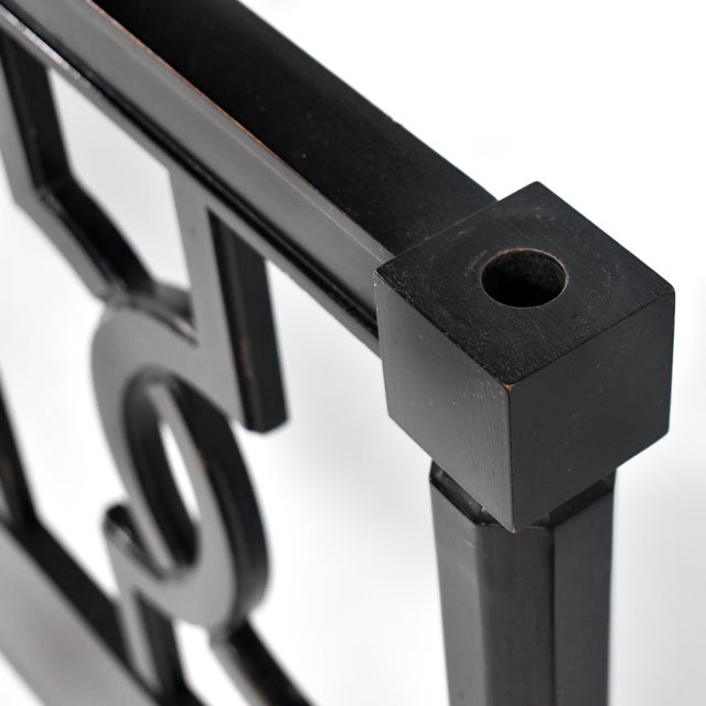 Wood Mid 20th Century Hollywood Regency King Size Headboard For Sale - Image 7 of 11