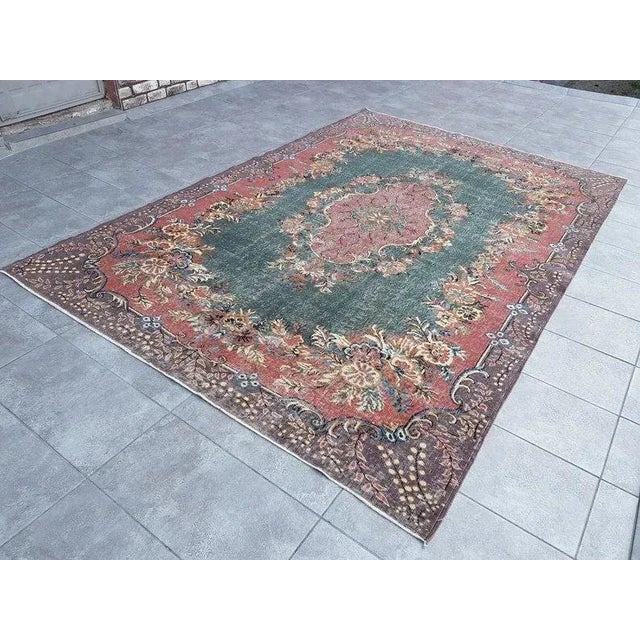 Art Deco 1960s Nomadic Handknotted Vintage Floor Rug For Sale - Image 3 of 11
