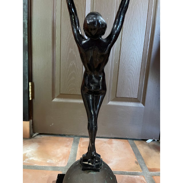 Black American Art Deco Frankart Nude Metal Two-Foot Ashstand Remake by Sarsaparilla For Sale - Image 8 of 9