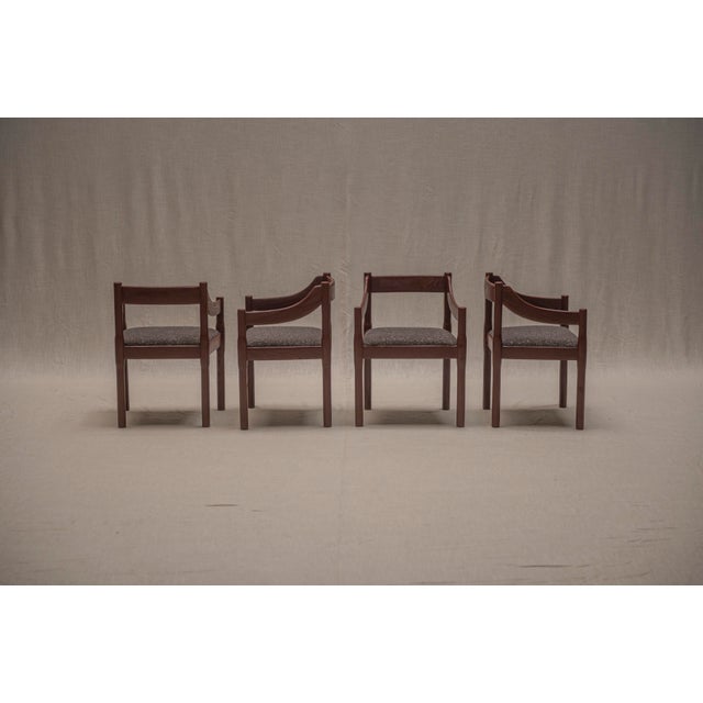 Burgundy Carimate Armchairs by Vico Magistretti, Italy, 1960s, Set of 4 For Sale - Image 17 of 18