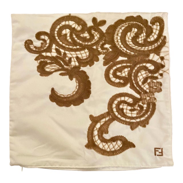 Vintage Fendi Decorative Throw Pillow Cover, Italian For Sale