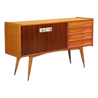 Vintage Sideboard in Laminate Mahogany Veneer, 1950s For Sale
