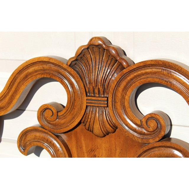 Mid-Century Modern Walnut Queen Headboard by White Furniture Company – Vintage 1970s Solid Wood American Made Bed Frame For Sale - Image 9 of 13