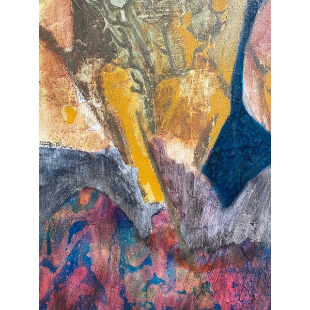 Textile 1960s Vintage Mid Century Modern Oil Painting on Canvas by Gloria Cornelius Framed For Sale - Image 7 of 9