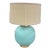 Vintage Aqua Glass Globe Table Lamp For Sale