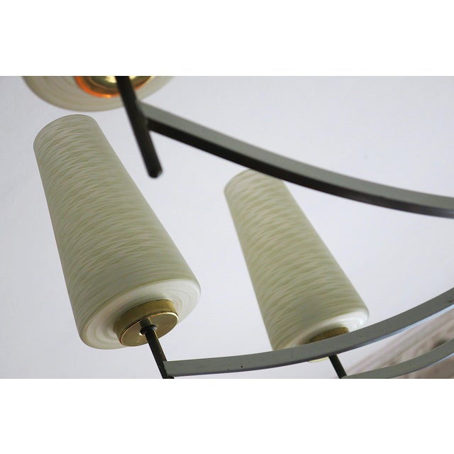 Italian Brass and Art Glass Chandelier, 1970s For Sale - Image 12 of 14