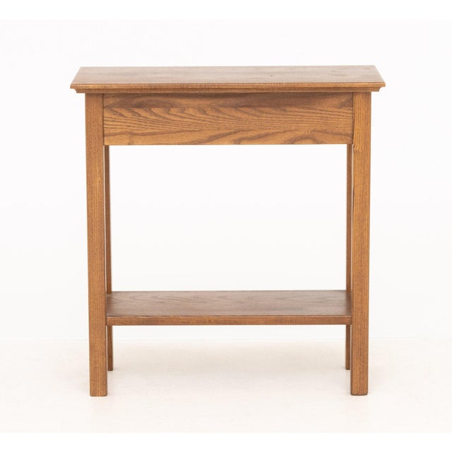 Modern Oak Side Table, with single drawer and undertier. 24" H x 11" W x 23" D. Provenance: The Morningside Heights Estate...