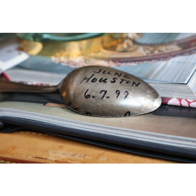 Vintage June Houston Signed Hand-Painted Quail Silverplate Spoon, 1999 For Sale - Image 10 of 14