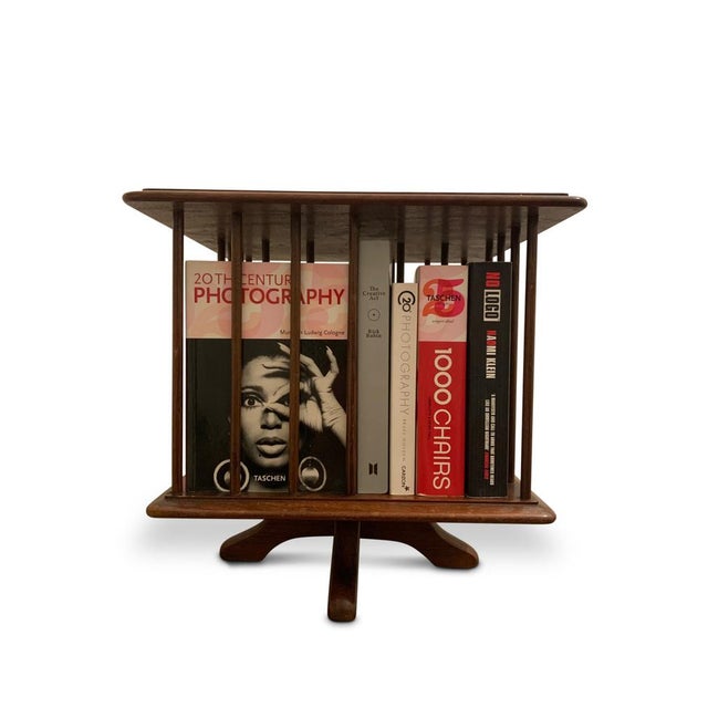 Wood Small Early 20th Century Revolving Tabletop Bookcase with Dowel Partitions, 1910s For Sale - Image 7 of 9