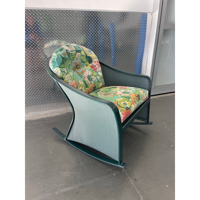 Brown Jordan 4-Piece Vinyl-Coated Aluminum Outdoor Lounge Set With Rocker & Ottoman For Sale In Naples, FL - Image 6 of 13