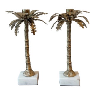 Palm Leaf Style Candle Holders For Sale