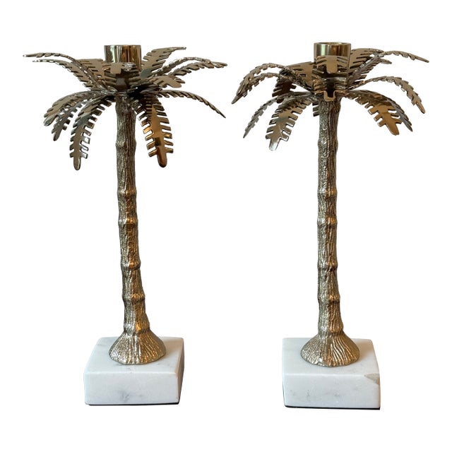 Palm Leaf Style Candle Holders For Sale