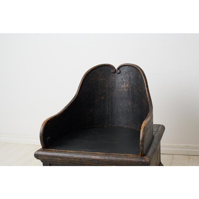 Wood Antique Folk Art Chair with Storage, 1800s For Sale - Image 7 of 10