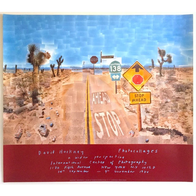 David Hockney Vintage 1986 "Pearl Blossom Highway" Lithograph Print Exhibition Poster For Sale - Image 13 of 13
