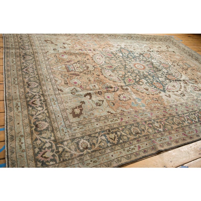 1950s Vintage Distressed Meshed Carpet - 8'6" x 11'10" For Sale - Image 5 of 16