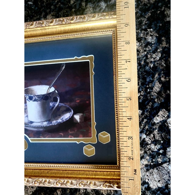 Chinoiserie Vintage Chinoiserie Teacup Still Life Framed Print With Exquisite Mat Board Accents Excellent Condition. For Sale - Image 3 of 10