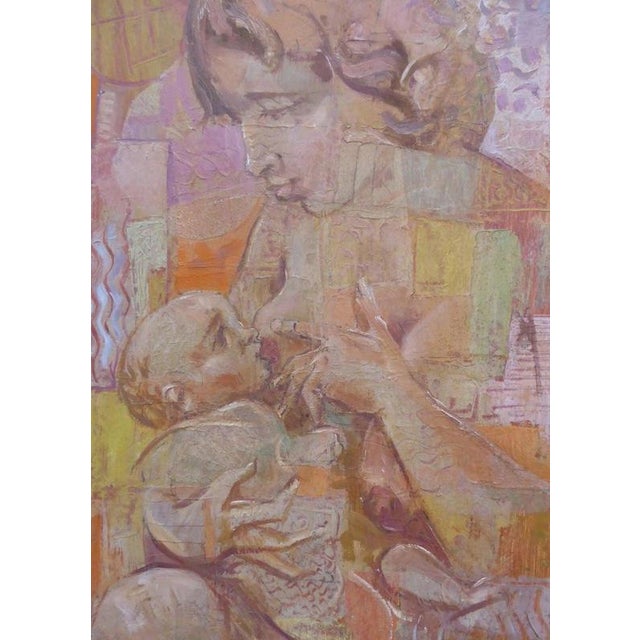 Mother and Child Portrait, 1960s, Oil on Board For Sale - Image 9 of 14