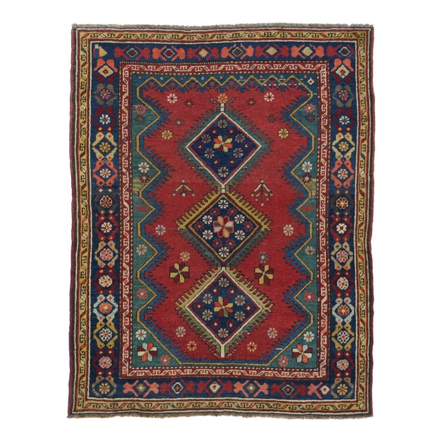 Antique Kurdish Rug 3'3'' X 4'1'' For Sale