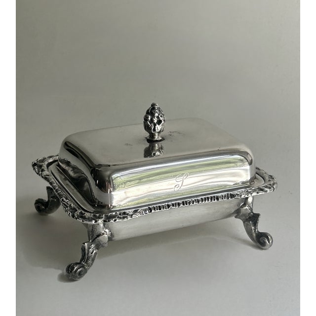 Early 20th Century Vintage Seranco Silver Plate Covered Butter Dish For Sale - Image 5 of 18