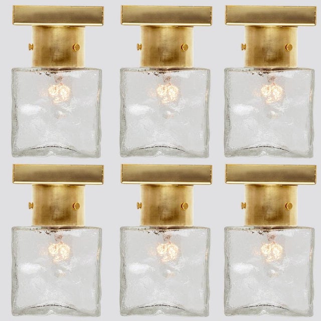 Kalmar Square Glass and Brass Light Fixture from J.T. Kalmar, Austria, 1960 For Sale - Image 4 of 16