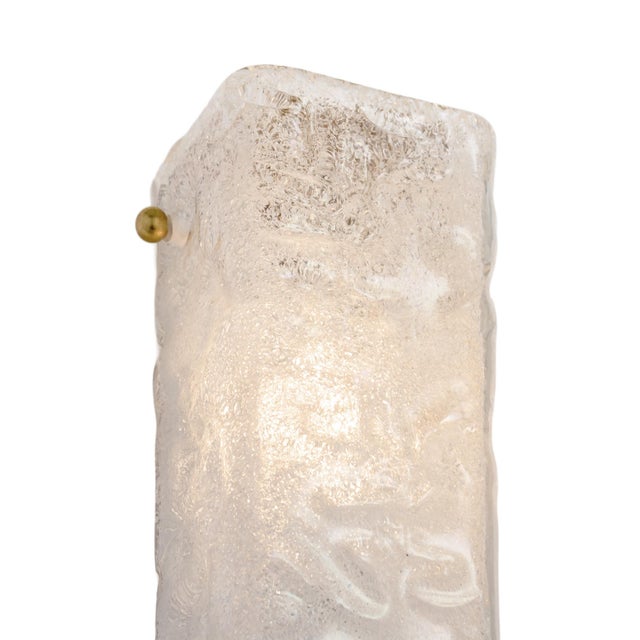 Glass Italian Mid-Century Murano Frosted Textured Glass Wall Sconces - Set of 4 For Sale - Image 7 of 9