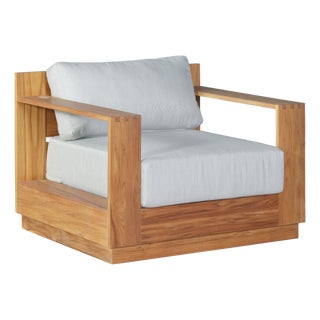 Imperial Grove Outdoor Solid Teak Wood Armchair For Sale