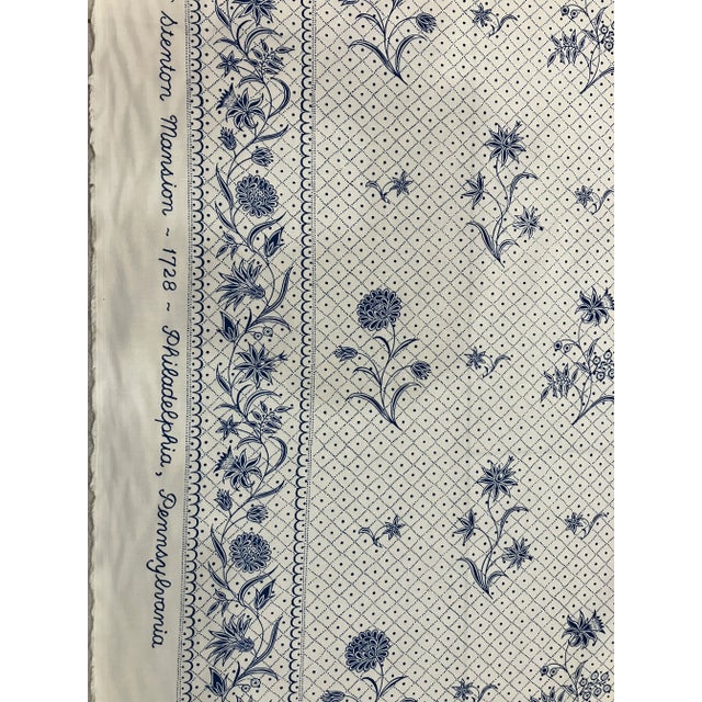 Brunschwig & Fils 9 Yards Brunschwig & Fils Blue & White Fabric For Sale - Image 4 of 5