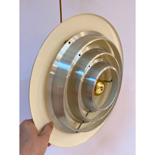 Silver Louvered Lamp by Erik Jensen for Teknika For Sale - Image 5 of 11