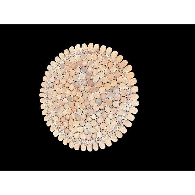 1980s Sheaf of Wheat Faux Bamboo Pedestal/ Side Table/ Coffee Table For Sale In West Palm - Image 6 of 7