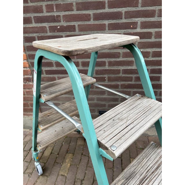 Industrial Rolling Step Ladder Stool, 1970s For Sale - Image 14 of 17