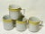 American Rondure Stone 200 Yellow Coffee Cup Mug Double Yellow Band Ring Japan - Set of 4 For Sale - Image 3 of 6