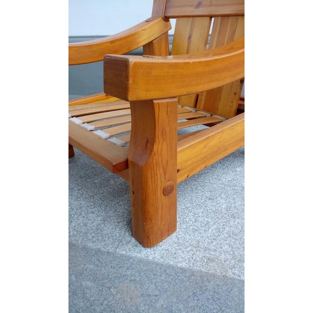 1970s Swedish Brutalist Chair in Pine, 1970s For Sale - Image 5 of 8