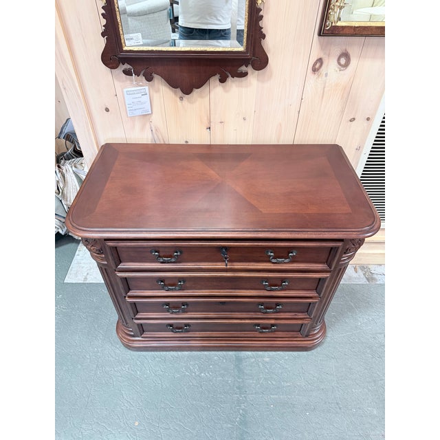 Hooker Furniture Vintage Hooker Seven Seas Cherry Lateral Filing Cabinet in the European Manor Style For Sale - Image 4 of 9