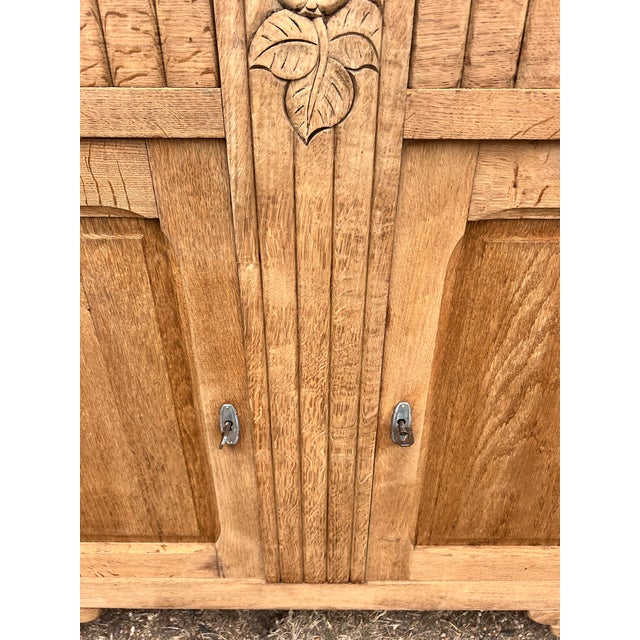 Art Deco French Art Deco 1935's Bleached Oak Two Door Buffet For Sale - Image 3 of 12