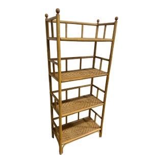 Vintage Bamboo Wicker Etageres For Sale