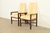 Dunbar Furniture Edward Wormley for Dunbar Mid-Century Modern Walnut X-Base High Back Armchairs, Pair For Sale - Image 4 of 15