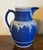 Ceramic Antique 19th Century Wedgwood Dark Blue Jasperware Pitcher Circa 1863 For Sale - Image 7 of 18