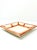 A ceramic tray hand-painted in Italy to resemble woven bamboo fretwork, with visible brushstrokes rather than a printed...