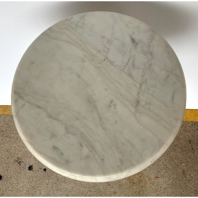 Modern Global Views Modern Large Solid White Marble Tower Side Table For Sale - Image 3 of 3