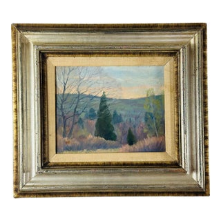 Vintage Landscape Oil on Board For Sale