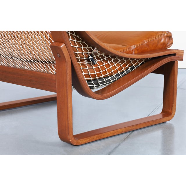 Vintage Leather and Teak T4 Lounge Chairs by Fred Lowen for Tessa For Sale - Image 12 of 14