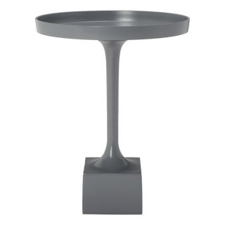 Corvus Round Side Table in Dark Grey For Sale