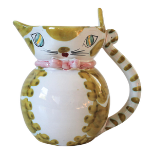 Vintage Italian Ceramic Cat Pitcher