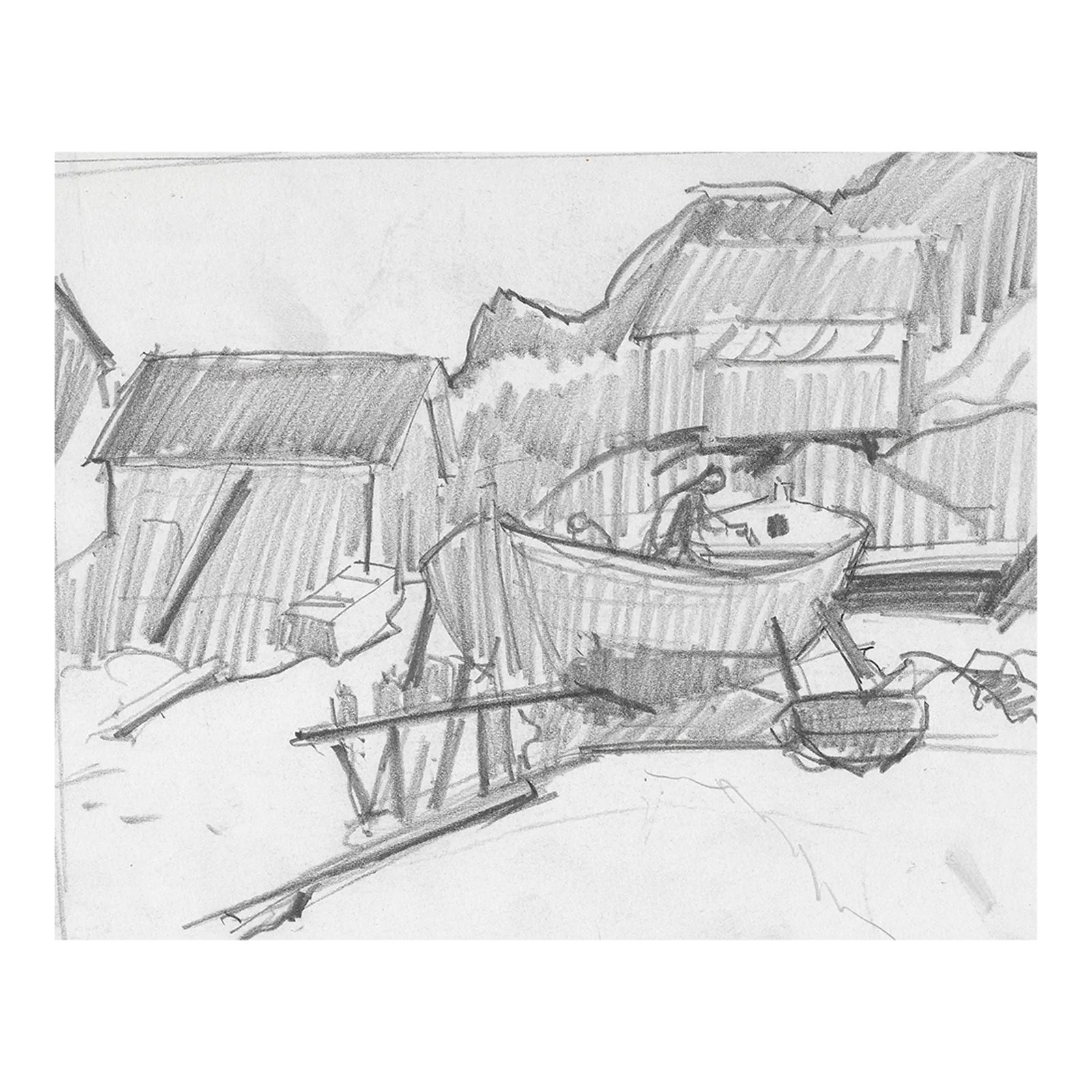 1930s Norman Kent New England Coastal Fishing Village Chairish