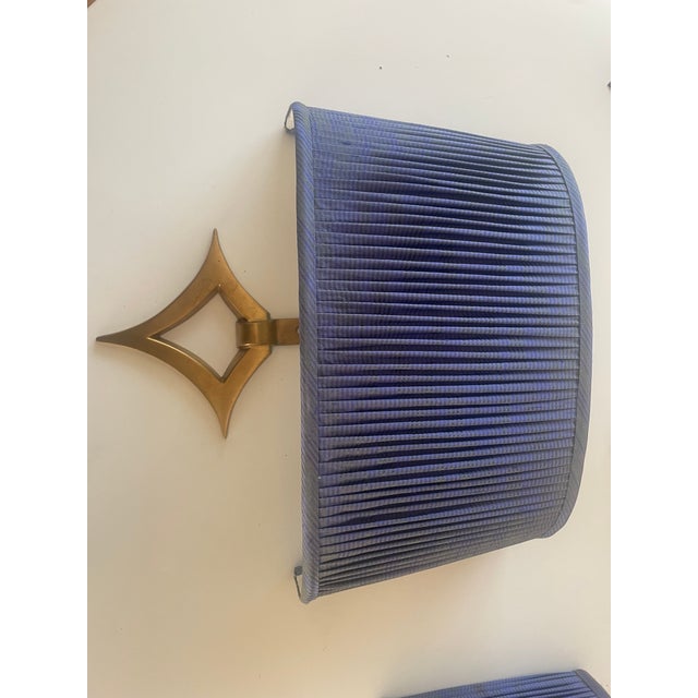 Signed Marcel Guillemard Bronze Sconces, France, Neoclassical. Custom handmade silk pleated shades. 1930’s