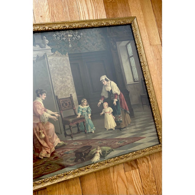 Wood Early 20th Century Antique Victorian Print in Original Frame For Sale - Image 7 of 7