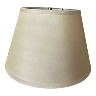 Restoration Hardware Large Ivory Sand Champagne Silk Drum Empire Lampshade – 16" Diameter For Sale