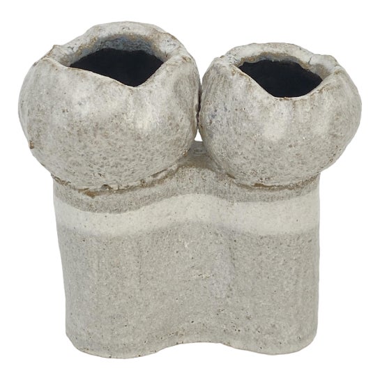 Double Vase/Art Object in Glazed Ceramics by Gisbert & Barbara Haberland, Germany, 1970s For Sale