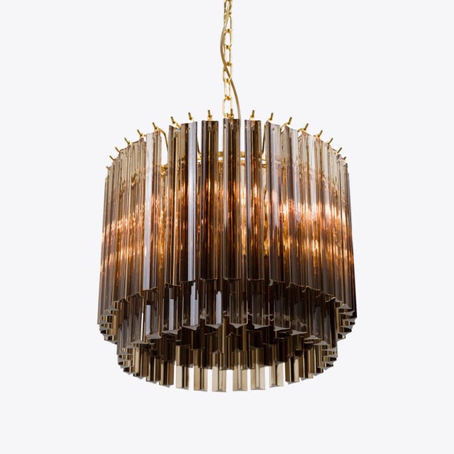 Metal Smoked Piccolo Amaro Drum Chandelier from Pure White Lines For Sale - Image 7 of 7