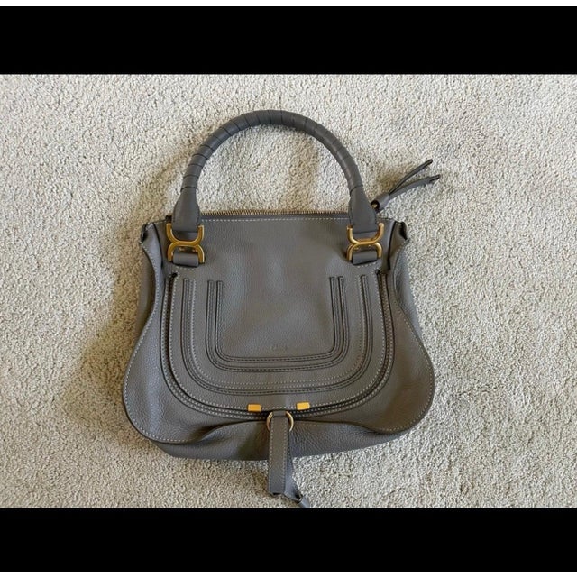 Chloé Women's Gray Marcie Small Double Carry Foldover Tote Bag, Brand New For Sale In New York - Image 6 of 18